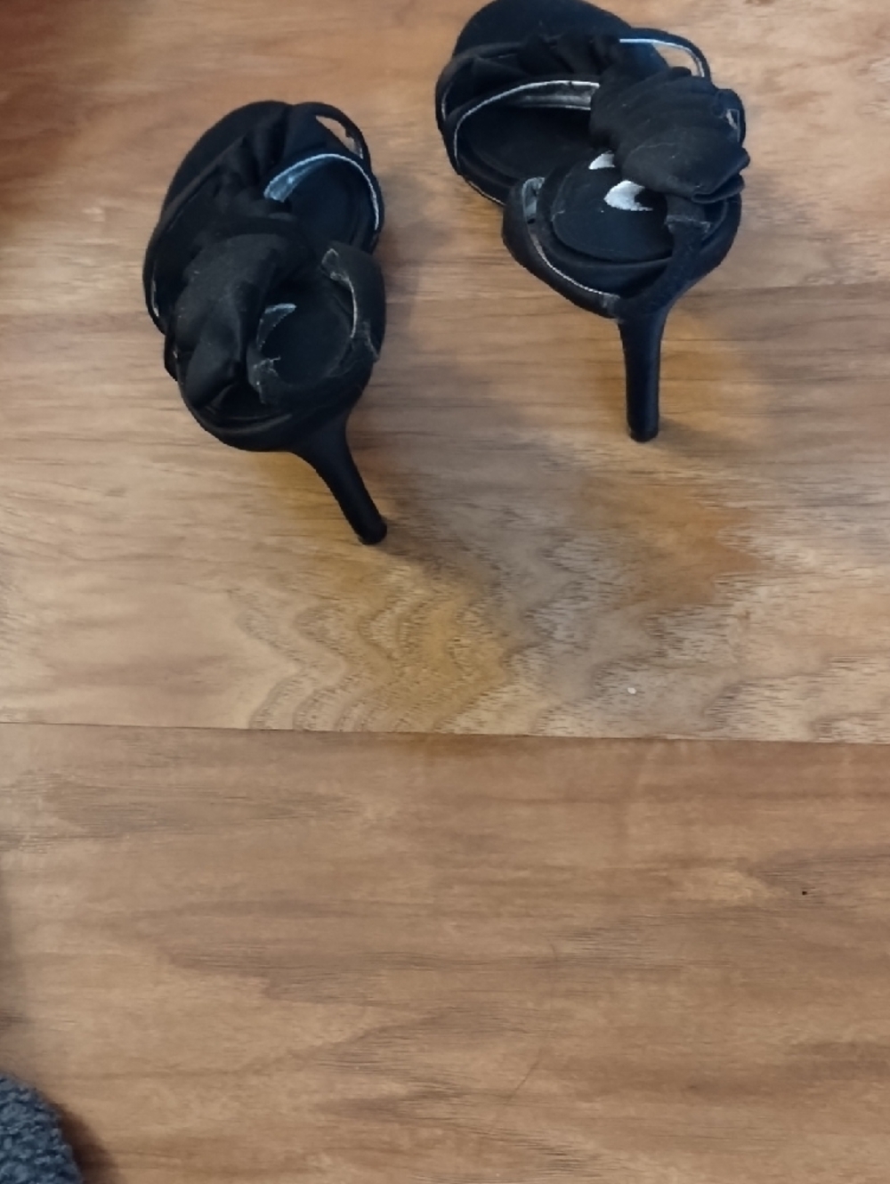 Nina Black Ruffle Slingback Sandals - Picture 4 of 4
